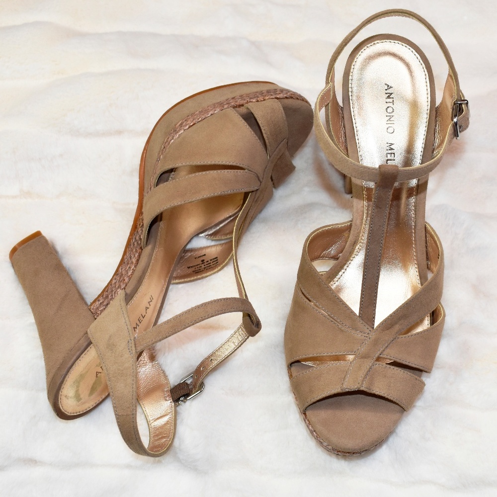COPY - COPY - ANTONIO MELANI NUDE/TAN SUEDE STRAP…
